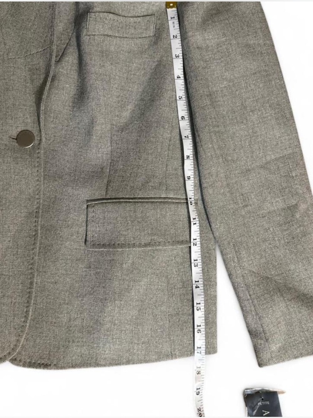 Anne Klein Light Gray Shawl Collar Wool-Blend Blazer - Picture 5 of 7